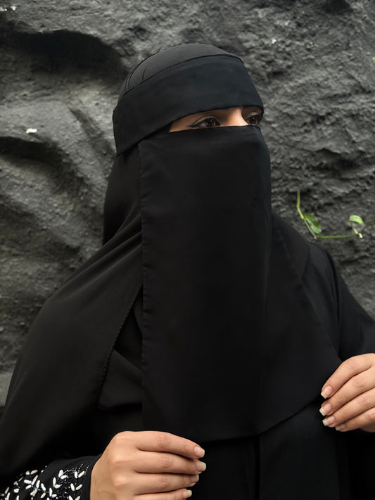 Saudi Flap Niqab with tie-elastic