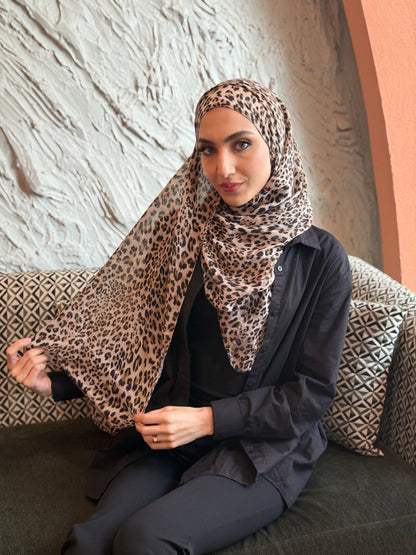 Cheetah Print Modal Hijab Awrah