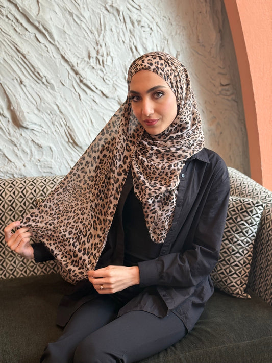 Cheetah Print Modal Hijab Awrah